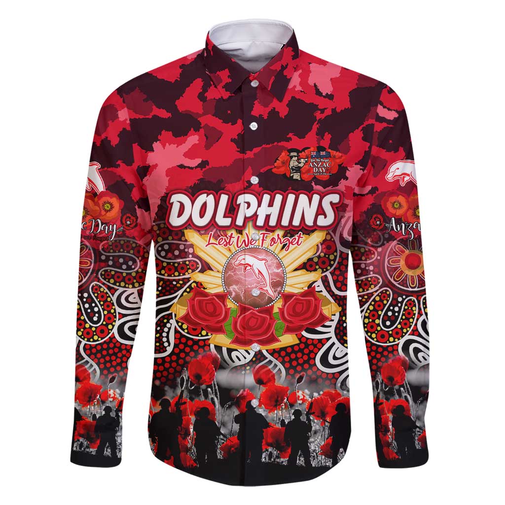 Personalized Dolphins ANZAC Day Family Matching Off Shoulder Short Dress and Hawaiian Shirt Australian Army - Lest We Forget