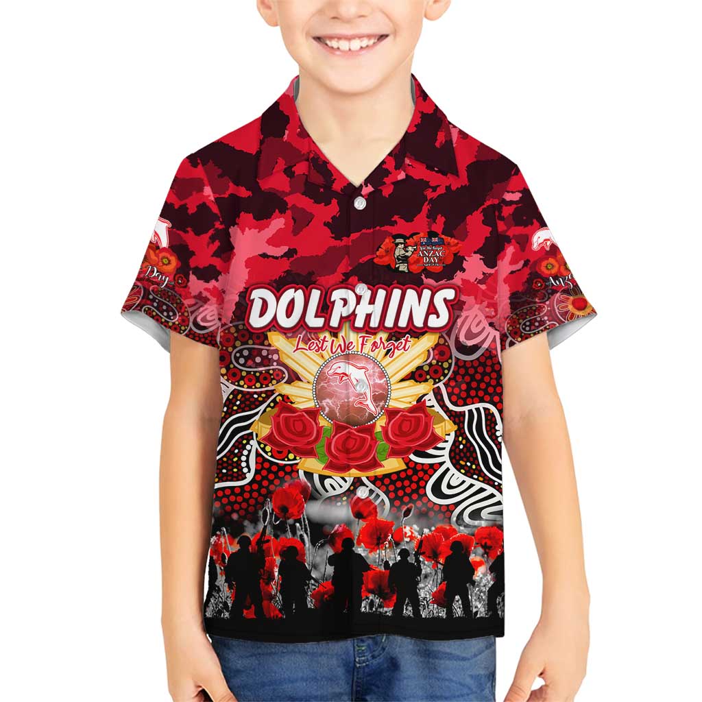 Personalized Dolphins ANZAC Day Family Matching Puletasi and Hawaiian Shirt Australian Army - Lest We Forget