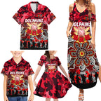Personalized Dolphins ANZAC Day Family Matching Summer Maxi Dress and Hawaiian Shirt Australian Army - Lest We Forget