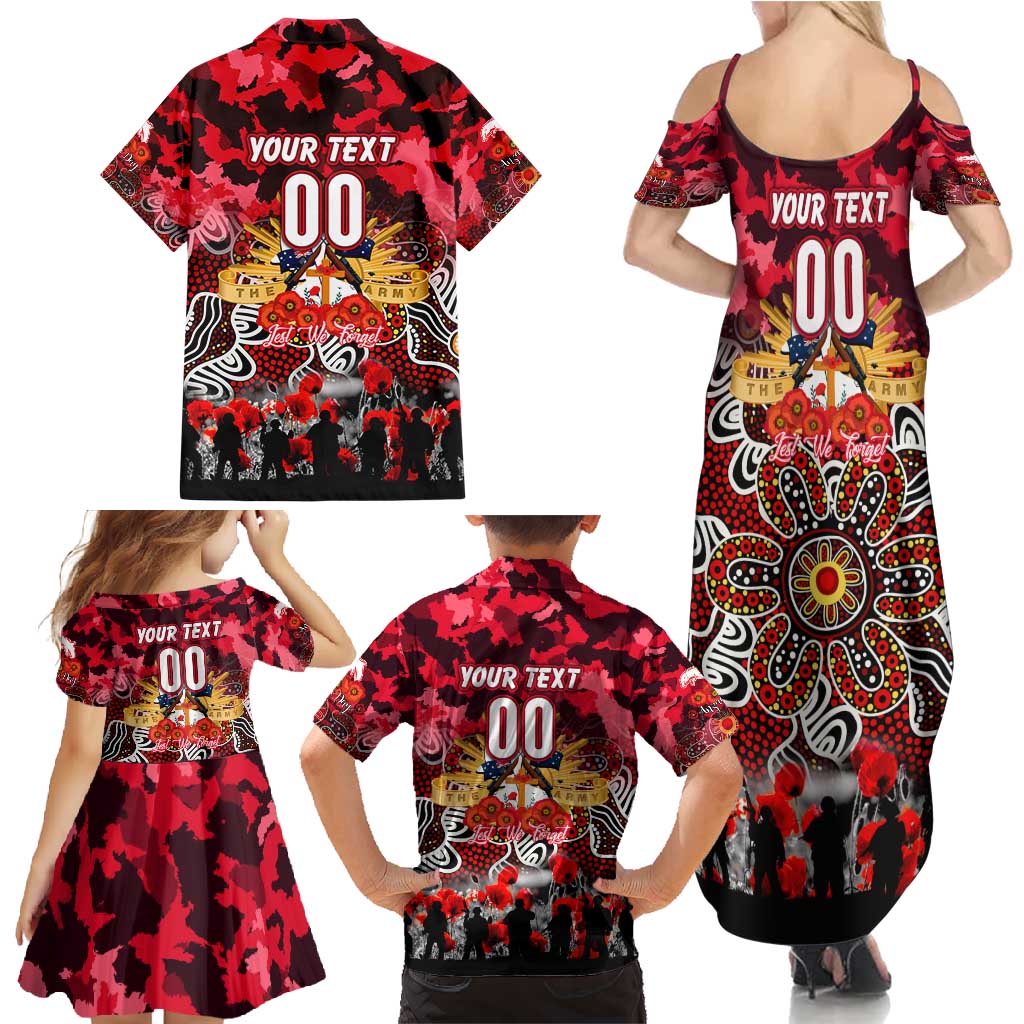 Personalized Dolphins ANZAC Day Family Matching Summer Maxi Dress and Hawaiian Shirt Australian Army - Lest We Forget