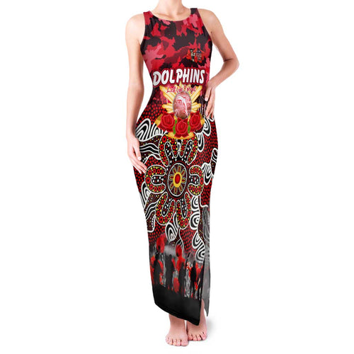 Personalized Dolphins ANZAC Day Family Matching Tank Maxi Dress and Hawaiian Shirt Australian Army - Lest We Forget