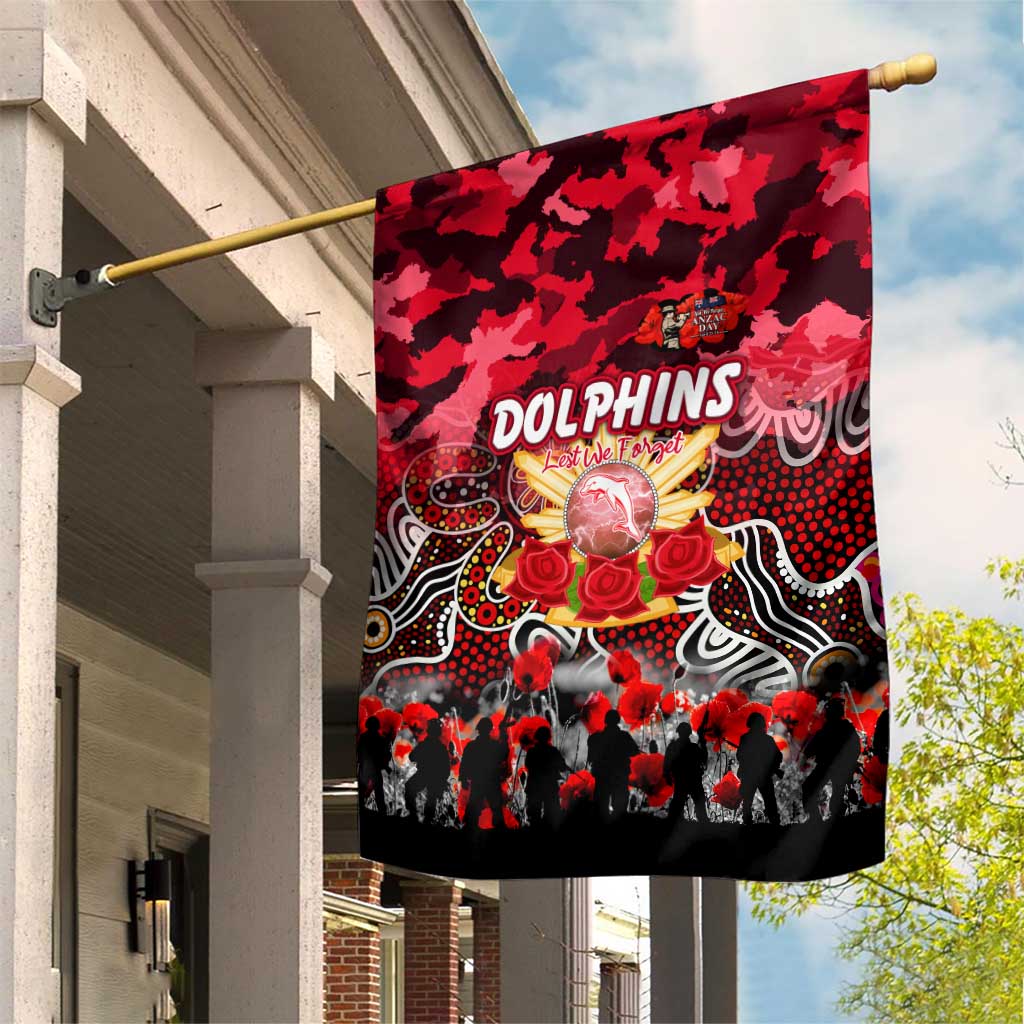 Dolphins ANZAC Day Garden Flag Australian Army - Lest We Forget