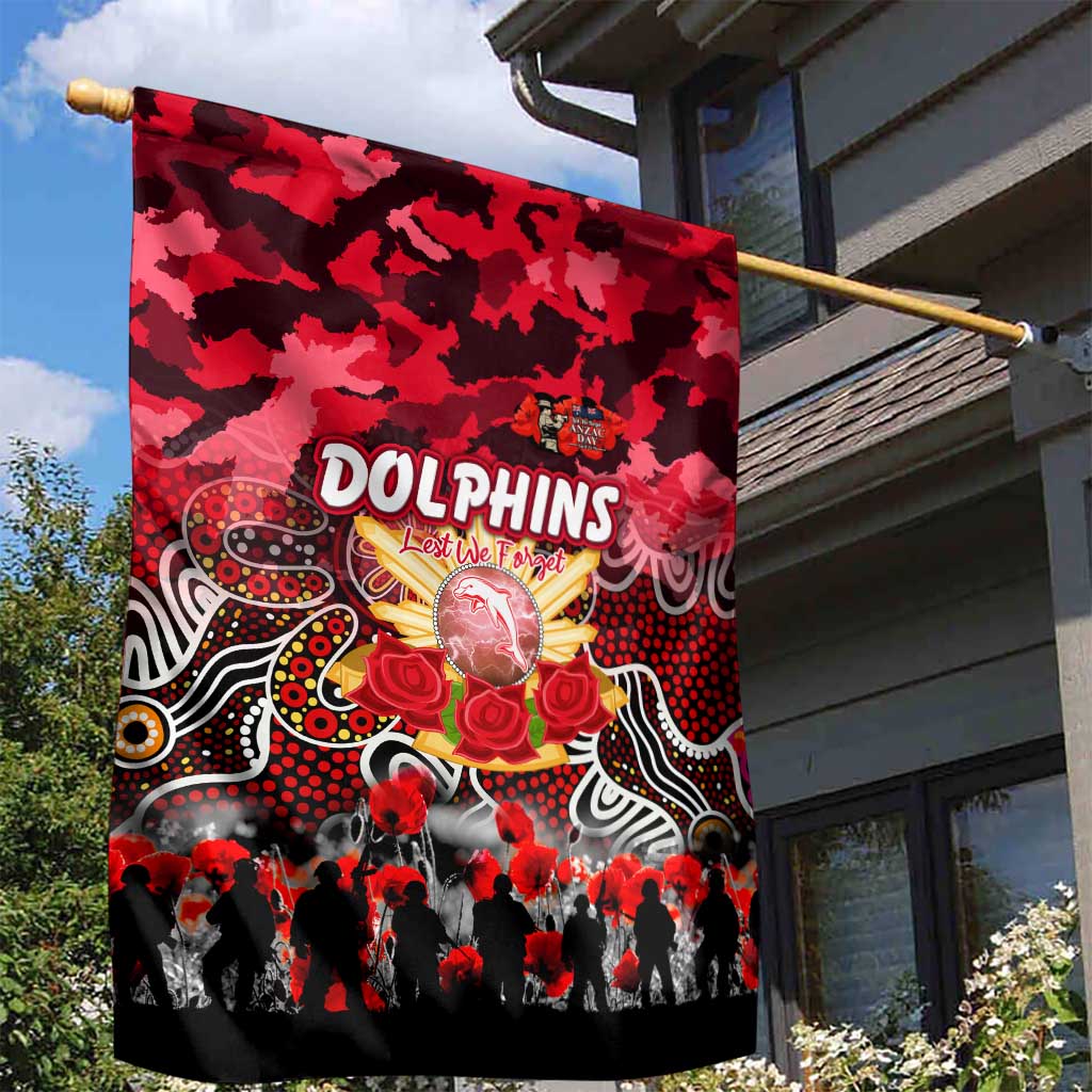 Dolphins ANZAC Day Garden Flag Australian Army - Lest We Forget
