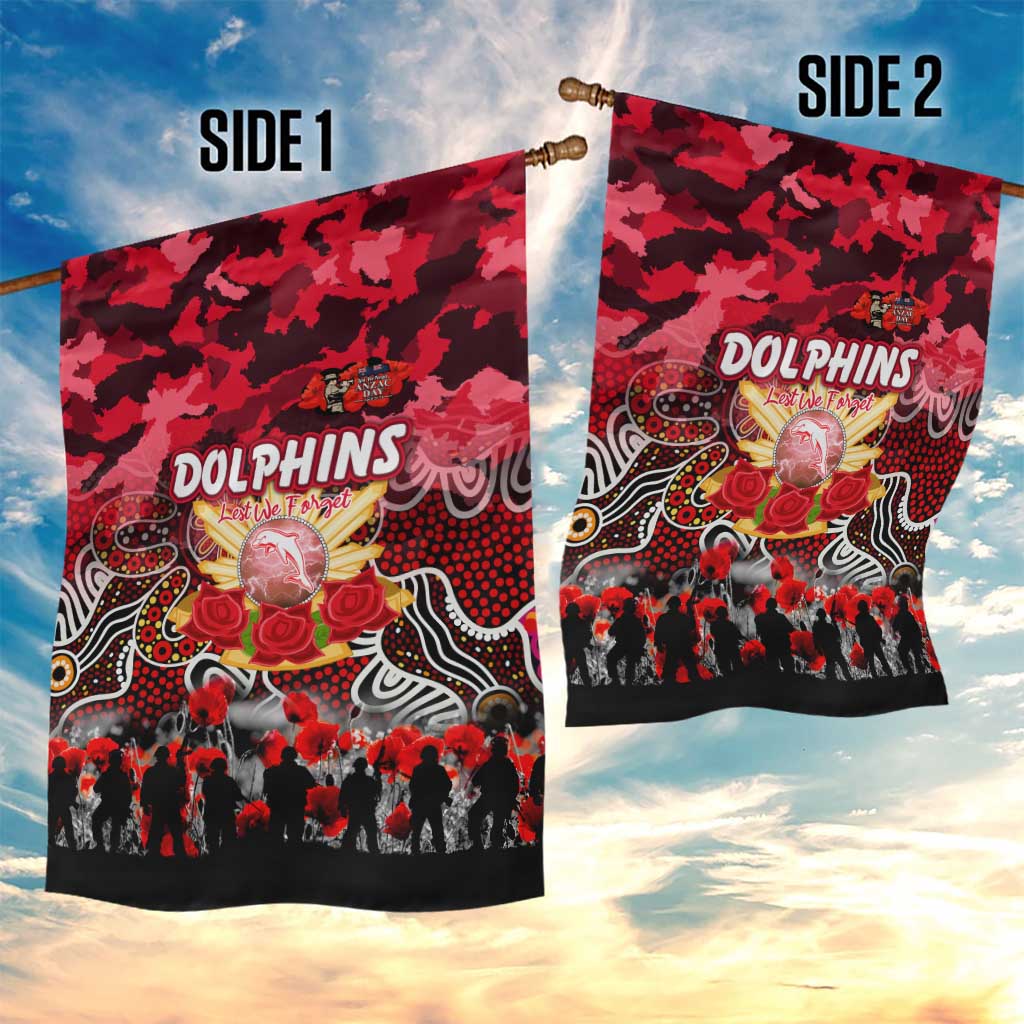 Dolphins ANZAC Day Garden Flag Australian Army - Lest We Forget
