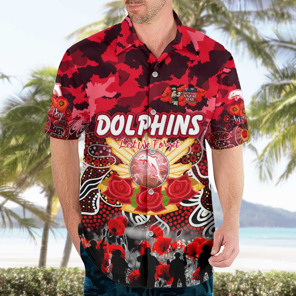 Personalized Dolphins ANZAC Day Hawaiian Shirt Australian Army - Lest We Forget