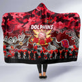Dolphins ANZAC Day Hooded Blanket Australian Army - Lest We Forget