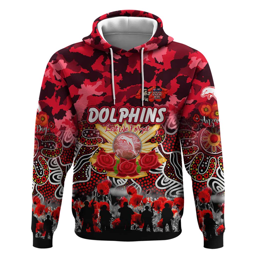 Personalized Dolphins ANZAC Day Hoodie Australian Army - Lest We Forget