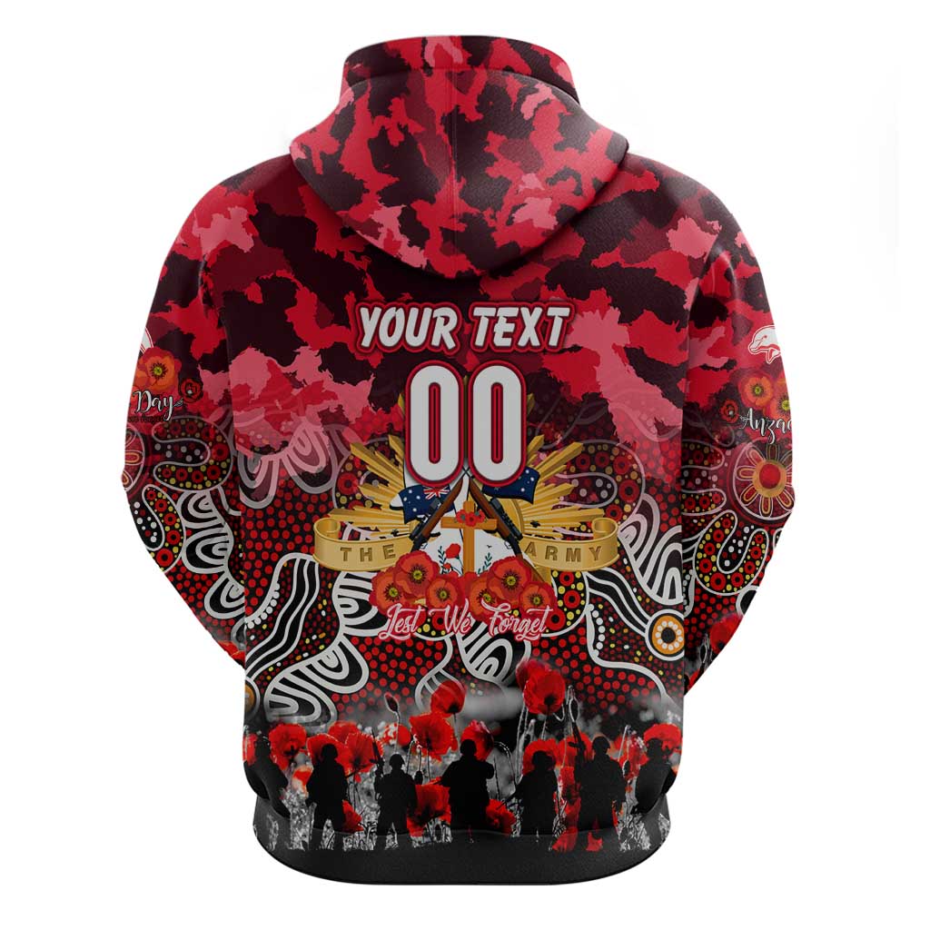 Personalized Dolphins ANZAC Day Hoodie Australian Army - Lest We Forget