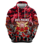 Personalized Dolphins ANZAC Day Hoodie Australian Army - Lest We Forget