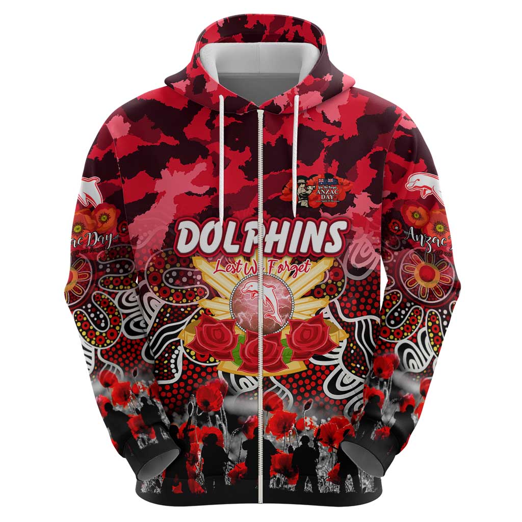 Personalized Dolphins ANZAC Day Hoodie Australian Army - Lest We Forget