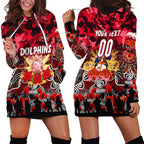 Personalized Dolphins ANZAC Day Hoodie Dress Australian Army - Lest We Forget