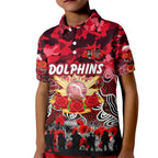Personalized Dolphins ANZAC Day Kid Polo Shirt Australian Army - Lest We Forget