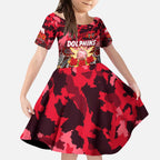 Personalized Dolphins ANZAC Day Kid Short Sleeve Dress Australian Army - Lest We Forget