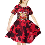 Personalized Dolphins ANZAC Day Kid Short Sleeve Dress Australian Army - Lest We Forget