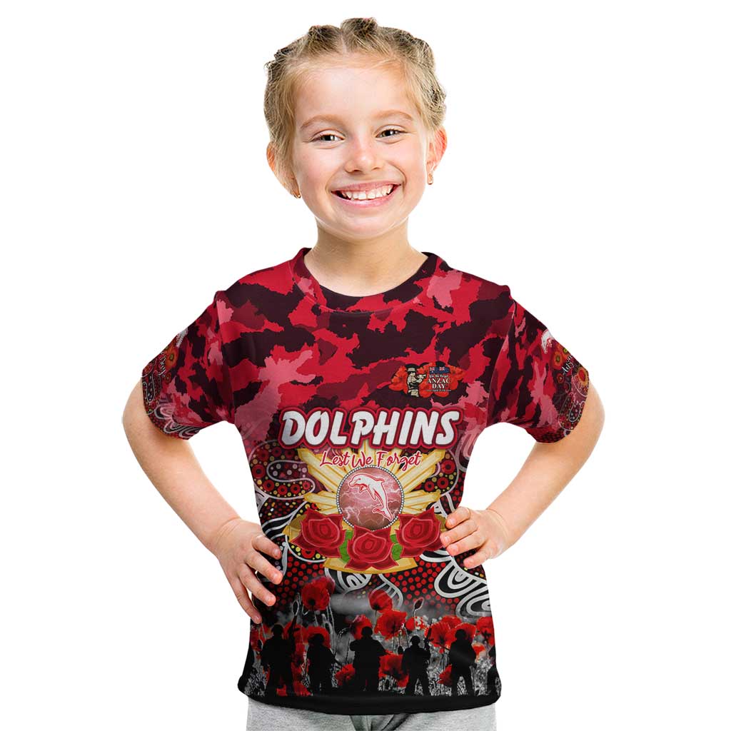 Personalized Dolphins ANZAC Day Kid T Shirt Australian Army - Lest We Forget