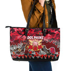 Dolphins ANZAC Day Leather Tote Bag Australian Army - Lest We Forget