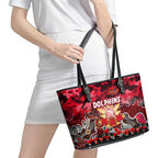 Dolphins ANZAC Day Leather Tote Bag Australian Army - Lest We Forget