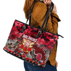 Dolphins ANZAC Day Leather Tote Bag Australian Army - Lest We Forget