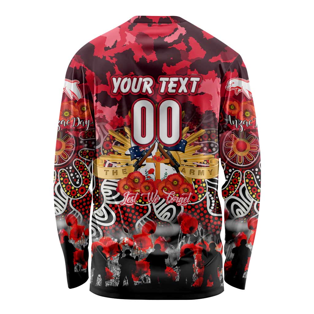 Personalized Dolphins ANZAC Day Long Sleeve Shirt Australian Army - Lest We Forget