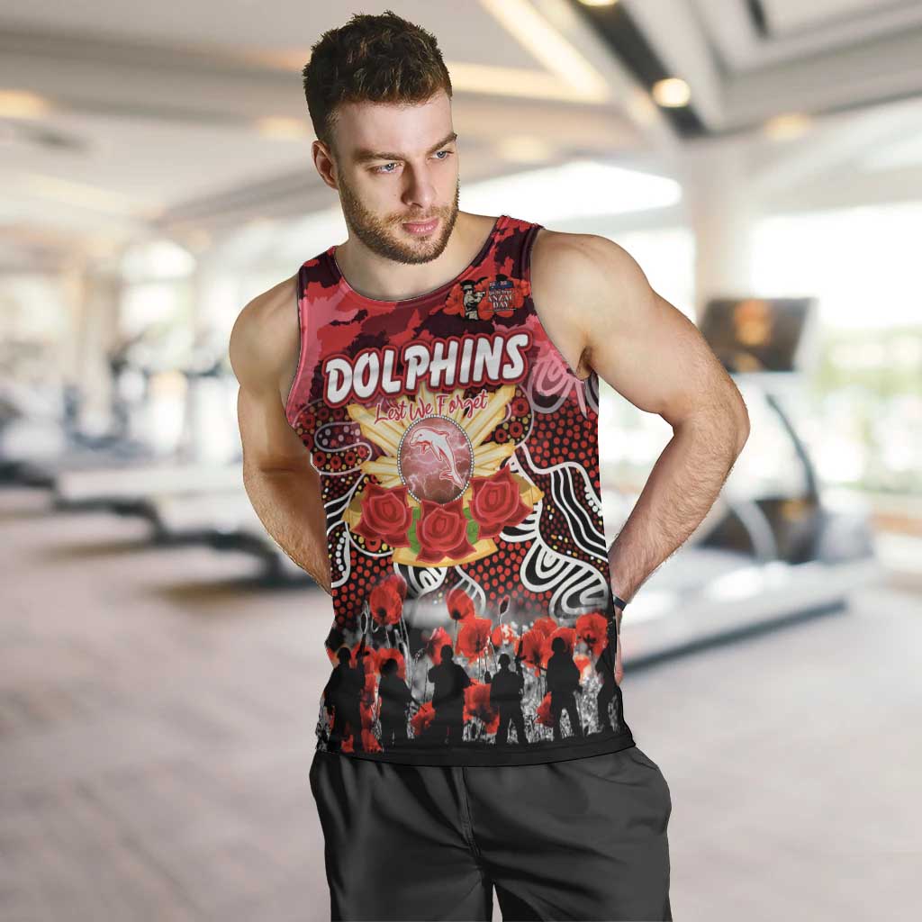 Personalized Dolphins ANZAC Day Men Tank Top Australian Army - Lest We Forget