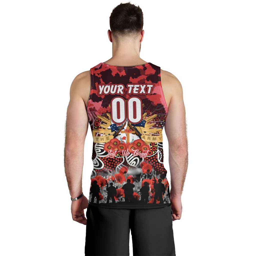 Personalized Dolphins ANZAC Day Men Tank Top Australian Army - Lest We Forget