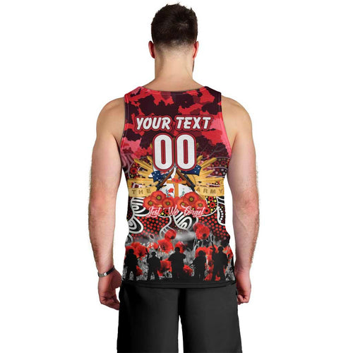 Personalized Dolphins ANZAC Day Men Tank Top Australian Army - Lest We Forget