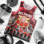 Personalized Dolphins ANZAC Day Men Tank Top Australian Army - Lest We Forget