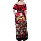 Personalized Dolphins ANZAC Day Off Shoulder Maxi Dress Australian Army - Lest We Forget