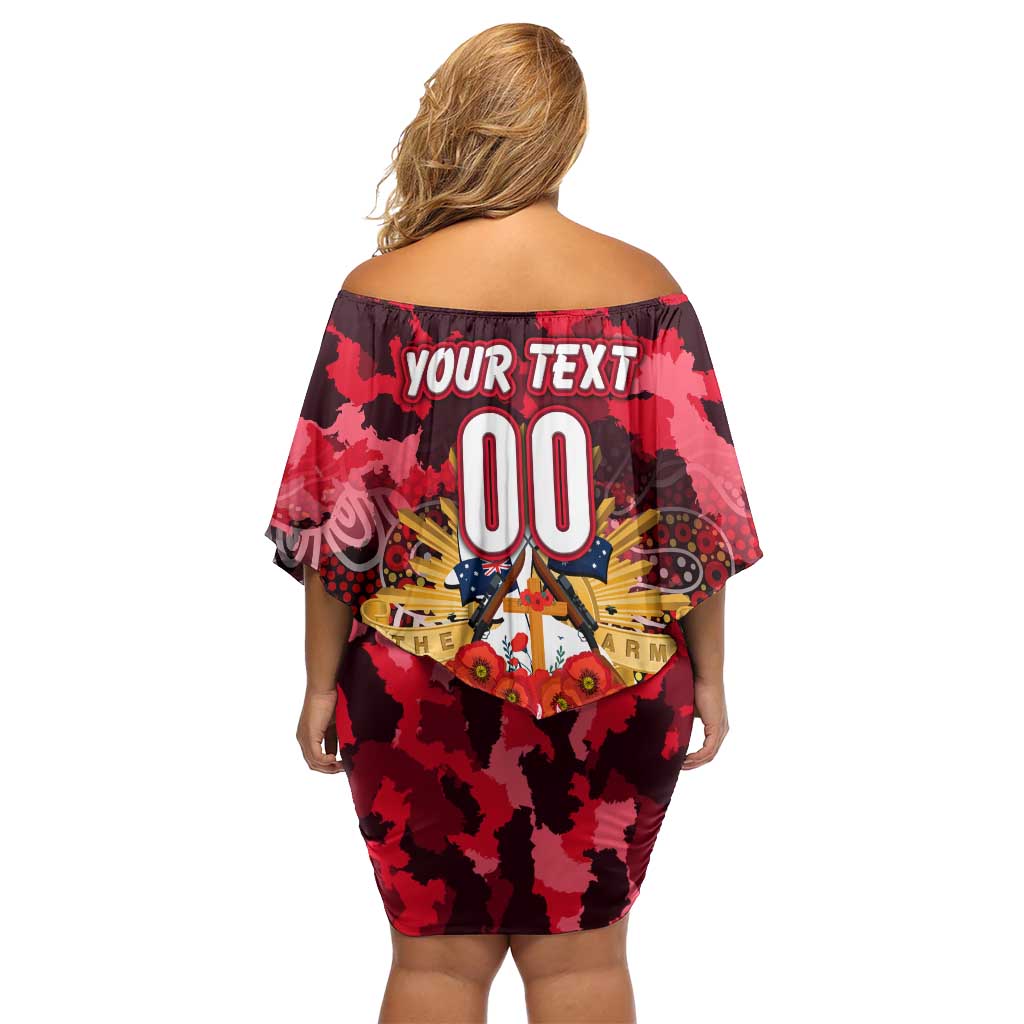 Personalized Dolphins ANZAC Day Off Shoulder Short Dress Australian Army - Lest We Forget
