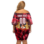 Personalized Dolphins ANZAC Day Off Shoulder Short Dress Australian Army - Lest We Forget