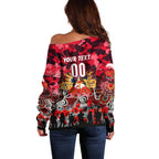 Personalized Dolphins ANZAC Day Off Shoulder Sweater Australian Army - Lest We Forget