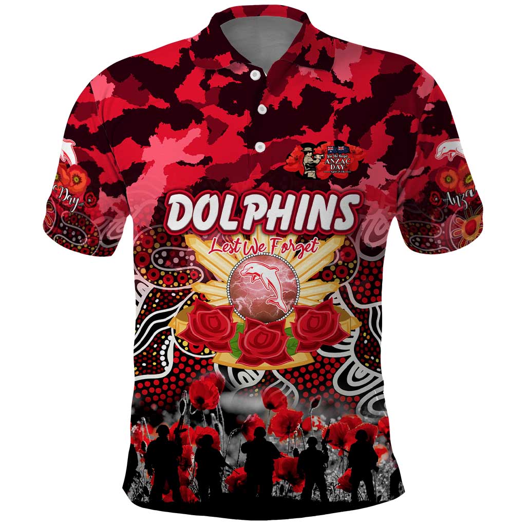 Personalized Dolphins ANZAC Day Polo Shirt Australian Army - Lest We Forget