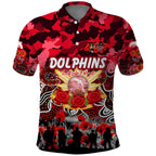 Personalized Dolphins ANZAC Day Polo Shirt Australian Army - Lest We Forget