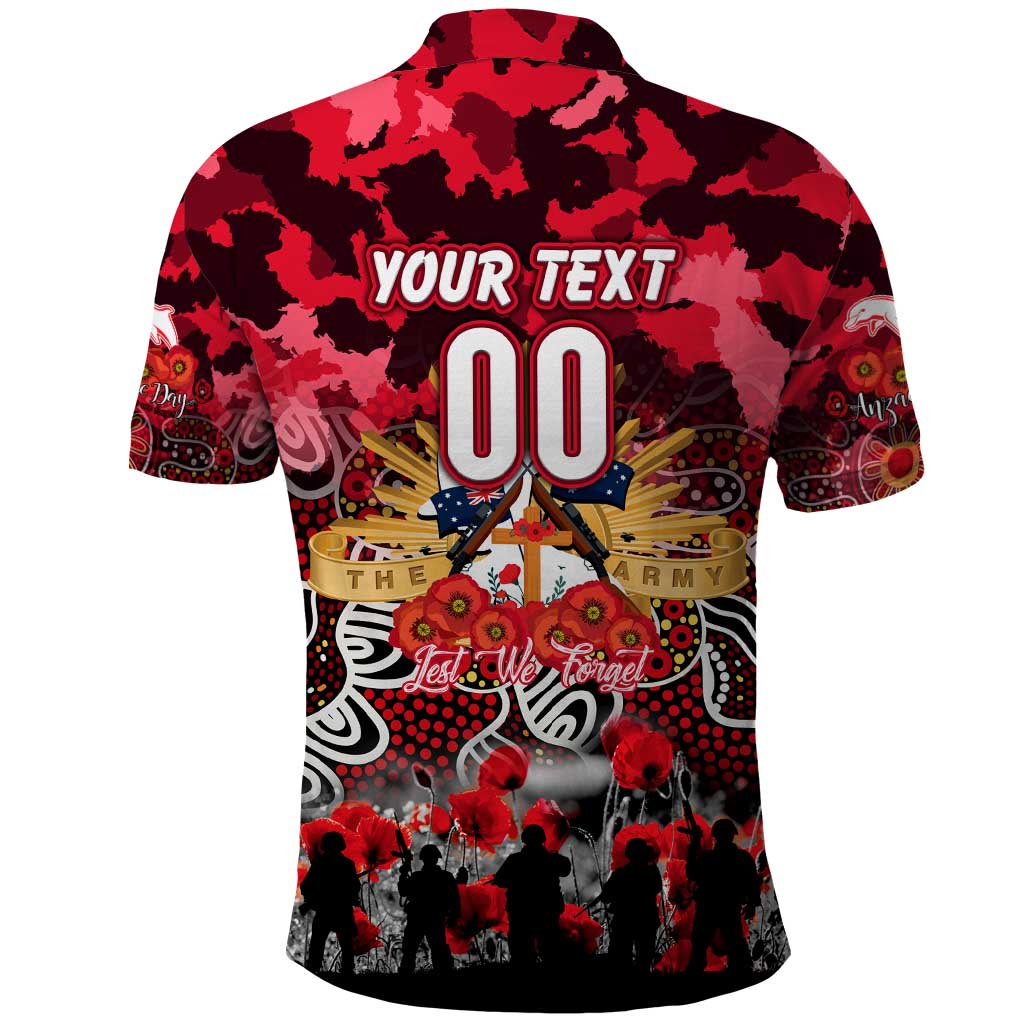 Personalized Dolphins ANZAC Day Polo Shirt Australian Army - Lest We Forget