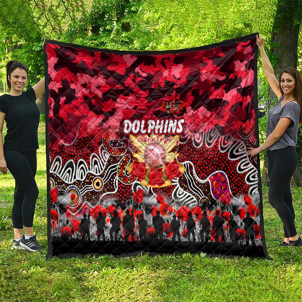 Dolphins ANZAC Day Quilt Australian Army - Lest We Forget
