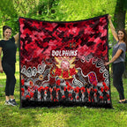 Dolphins ANZAC Day Quilt Australian Army - Lest We Forget