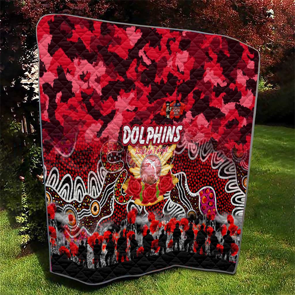 Dolphins ANZAC Day Quilt Australian Army - Lest We Forget
