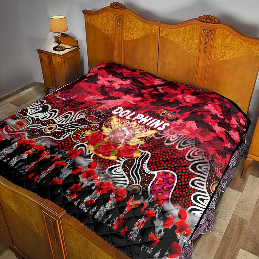 Dolphins ANZAC Day Quilt Australian Army - Lest We Forget