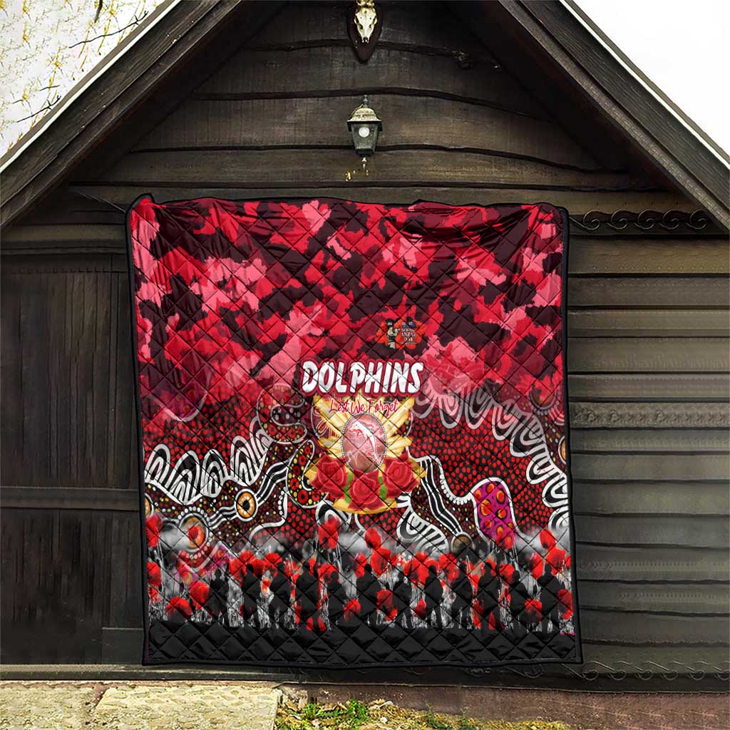 Dolphins ANZAC Day Quilt Australian Army - Lest We Forget