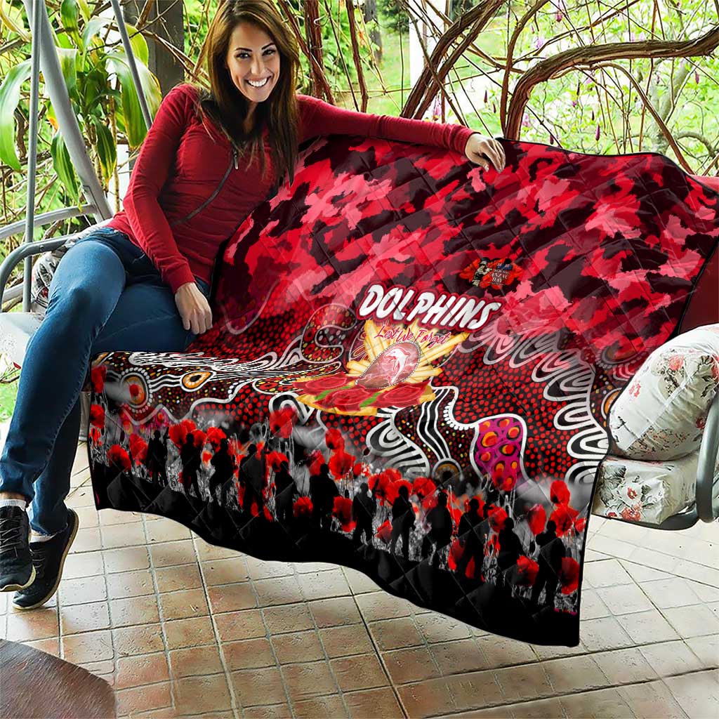 Dolphins ANZAC Day Quilt Australian Army - Lest We Forget
