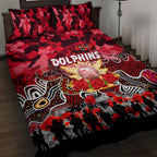 Dolphins ANZAC Day Quilt Bed Set Australian Army - Lest We Forget