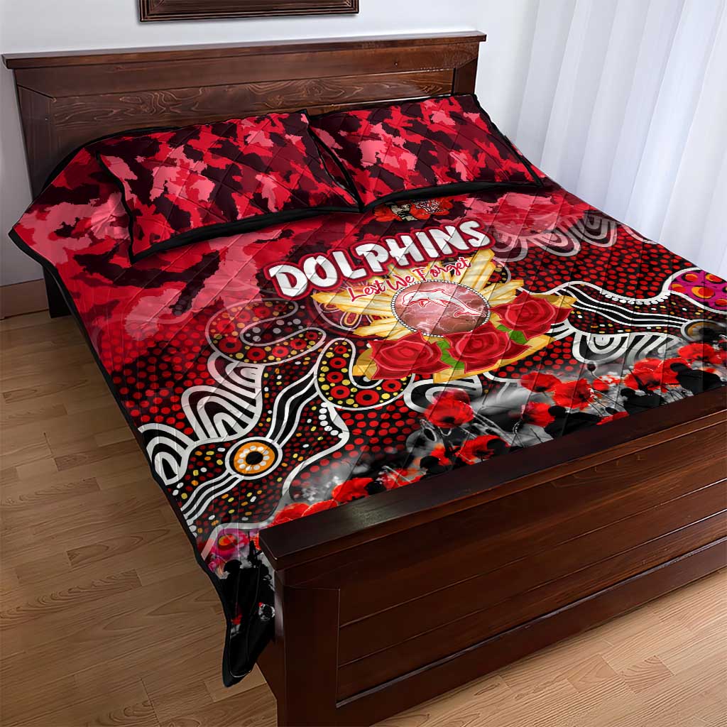 Dolphins ANZAC Day Quilt Bed Set Australian Army - Lest We Forget