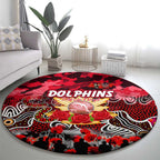 Dolphins ANZAC Day Round Carpet Australian Army - Lest We Forget