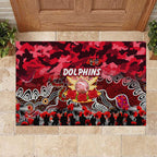 Dolphins ANZAC Day Rubber Doormat Australian Army - Lest We Forget