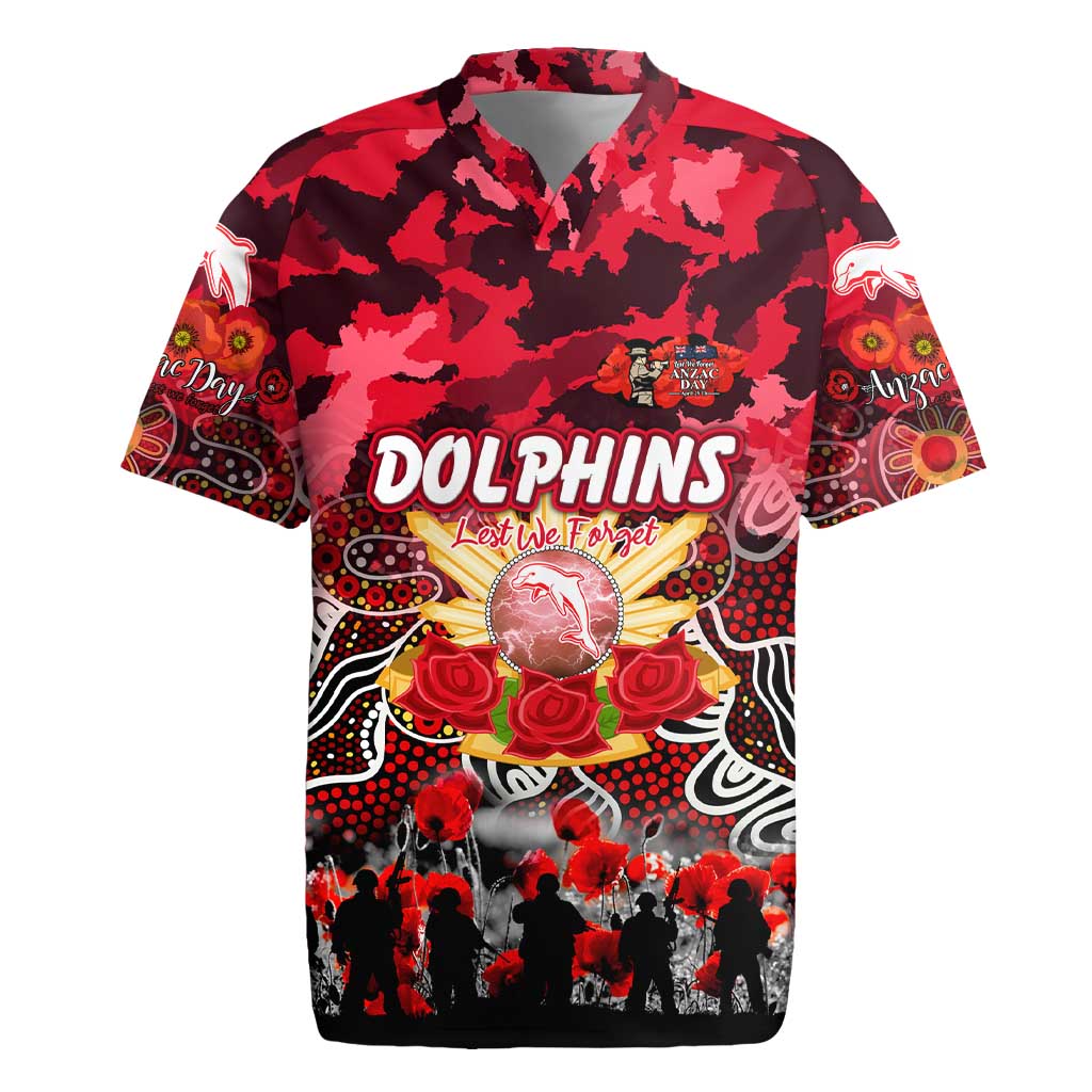 Personalized Dolphins ANZAC Day Rugby Jersey Australian Army - Lest We Forget