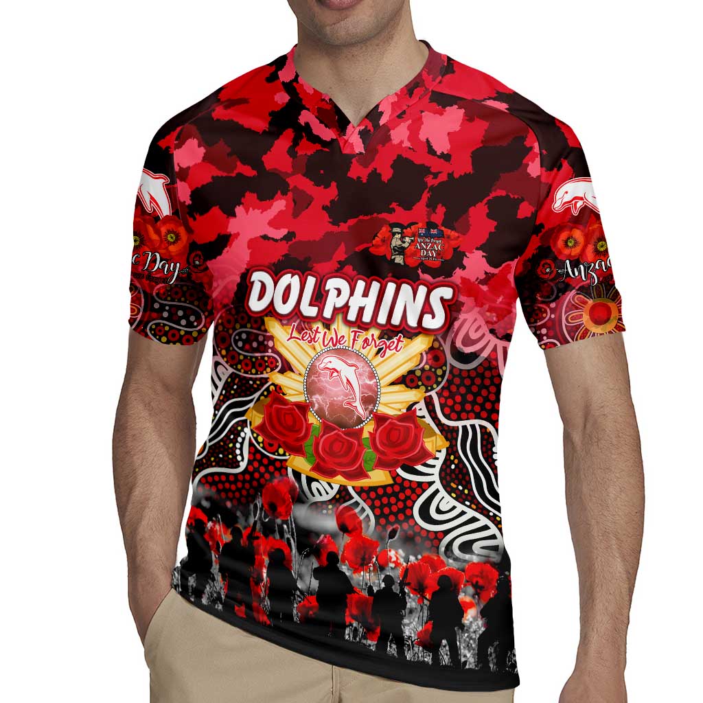 Personalized Dolphins ANZAC Day Rugby Jersey Australian Army - Lest We Forget