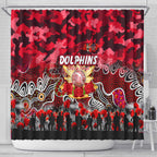 Dolphins ANZAC Day Shower Curtain Australian Army - Lest We Forget