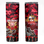 Personalized Dolphins ANZAC Day Skinny Tumbler Australian Army - Lest We Forget