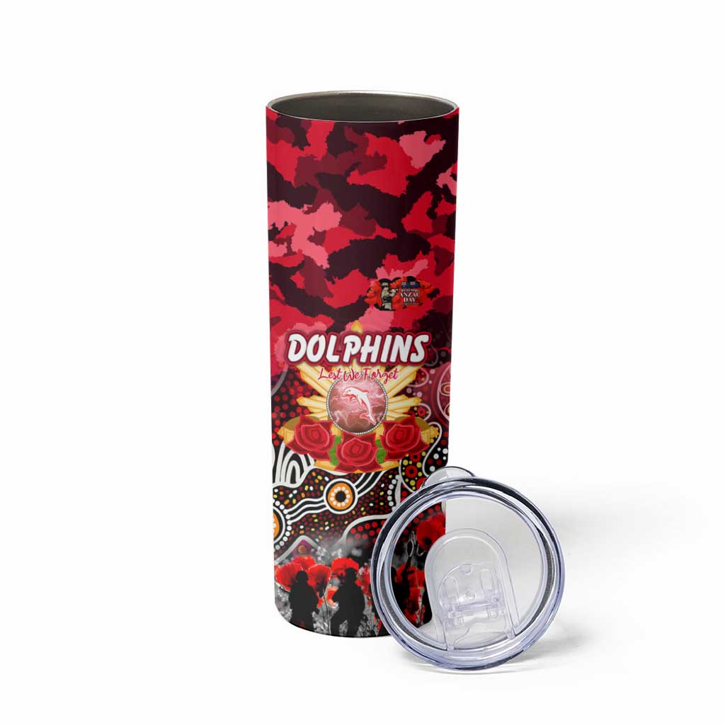 Personalized Dolphins ANZAC Day Skinny Tumbler Australian Army - Lest We Forget