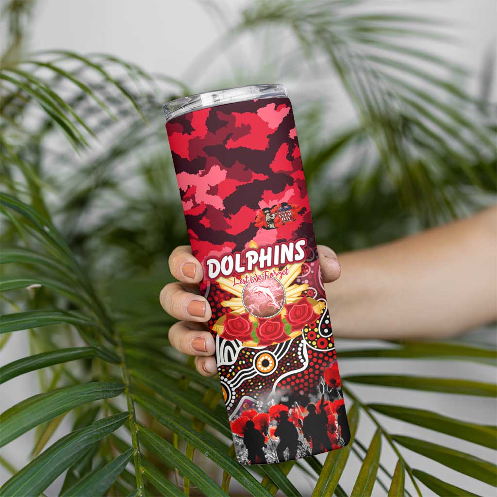 Personalized Dolphins ANZAC Day Skinny Tumbler Australian Army - Lest We Forget